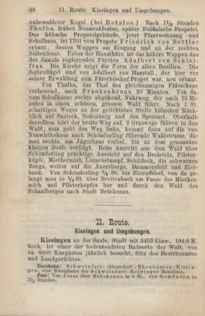11. Route. Kissingen und Umgebungen.