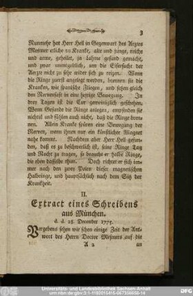 II. Extract eines Schreibens aus München. d. d. 28. December 1775.