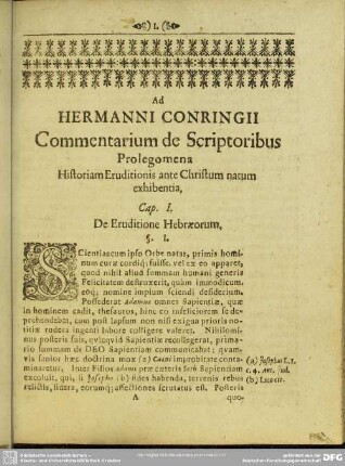 Prolegomena Historiam Eruditionis ante Christum natum exhibentia