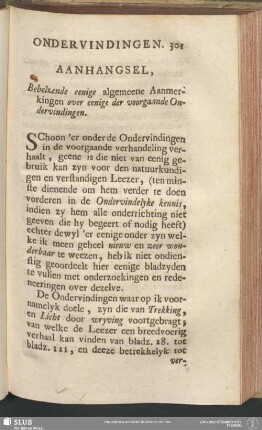 Aanhangsel, Behelzende eenige algemeene Aanmerkingen over eenige der voorgaande Ondervindingen