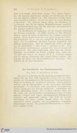 Die Fortschritte der Photogrammetrie