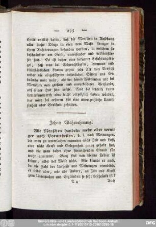 Zehnte Wahrnehmung.
