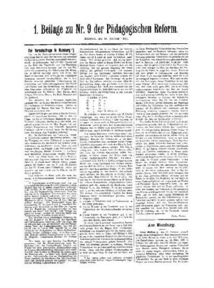 Aus Hamburg : 1. Beilage zu Nr.9 der Pädagogischen Reform