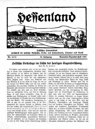 Nr. 11/12, November-Dezember-Heft 1922