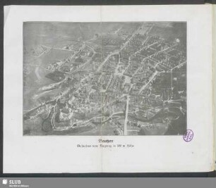 Bautzen. Aufnahme vom Flugzeug in 300 m Höhe