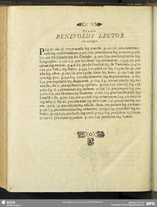 Errata Benevolus Lector ita corrigat