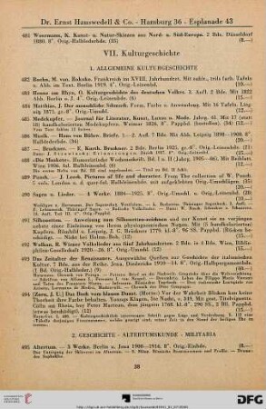 VII. Kulturgeschichte (Nr. 482-639)