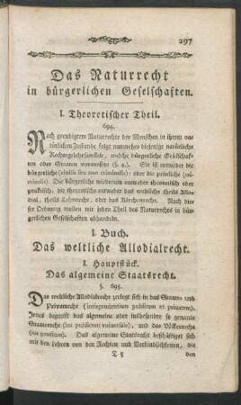 Das Naturrecht in bürgerlichen Geselschaften