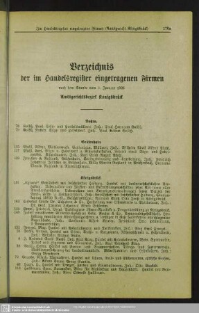 Handelsregister : Verzeichnis der im Handelsregister eingetragenen Firmen