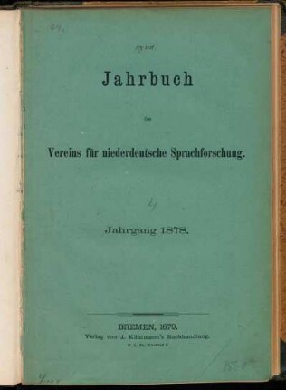 [4].1878: Jahrbuch des Vereins für Niederdeutsche Sprachforschung