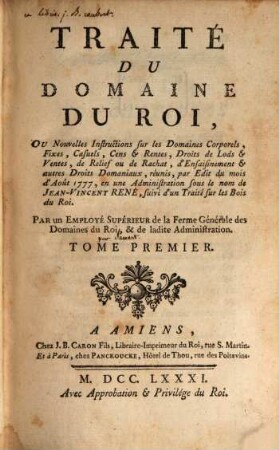 Traité du domaine du Roi