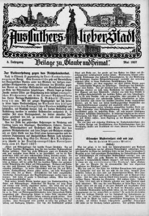 Zur Volkserhebung gegen das Reichskonkordat