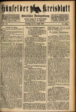 Ausgabe vom Dienstag, den 25. August 1925.