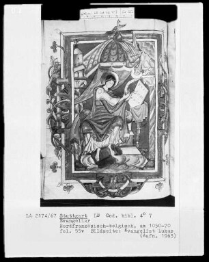 Evangeliar — Evangelist Lukas, Folio 55verso