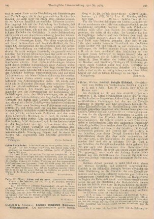 296-297 [Rezension] Köhler, Walter, Huldrych Zwinglis Bibliothek