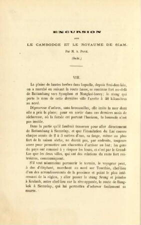 Excursion dans le Cambodge et le royaume de Siam. par M. A. Pavie