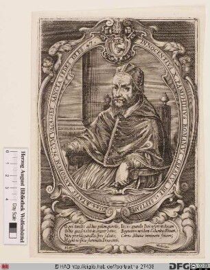 Bildnis Papst Innozenz X. (Giambattista Pamphili od. Pamfili) (reg. 15. 9. 1644 - 7. 1. 1655)