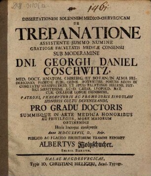 Dissertationem solemn. med.-chir. de trepanatione