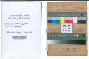 Entnazifizierung Heinrich Wassermeyer , geb. 16.03.1895 (Bahnbeamter)