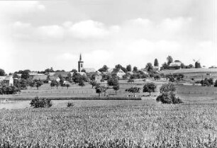 Obercunnersdorf-Kottmarsdorf. Ortsansicht mit Burkmühle, Ansichtskarte