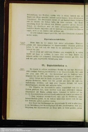 IX. Papierfabrikation etc.