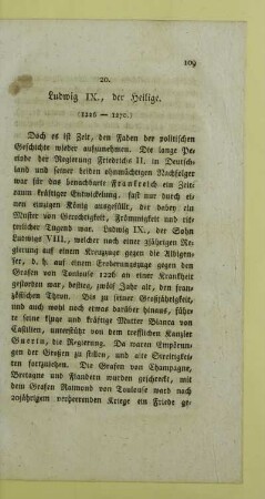 20. Ludwig IX., der Heilige. (1226-1270)
