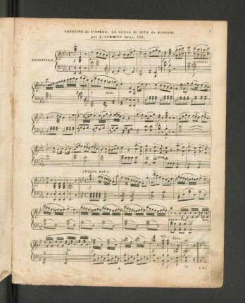 Sonatine de l'Opéra: La Scala di Seta de Rossini par J. Schmitt Oeuv: 264.