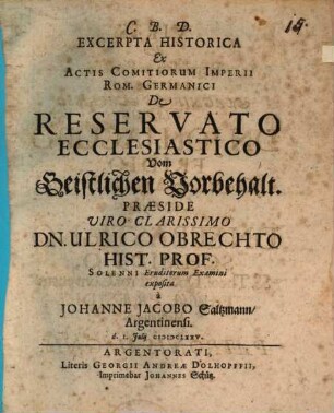 De reservato ecclesiastico