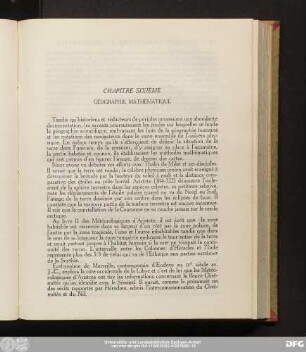 Chapitre Sixième Géographie Mathématique