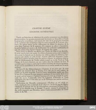 Chapitre Sixième Géographie Mathématique