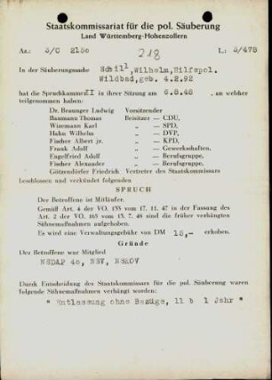Schill, Wilhelm