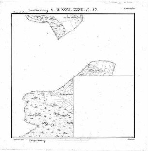 Kartenblatt SO XXXVI XXXVII 19 20 Stand 1822 ca. (Multiblatt 1:5000, nur württembergischer Teil)