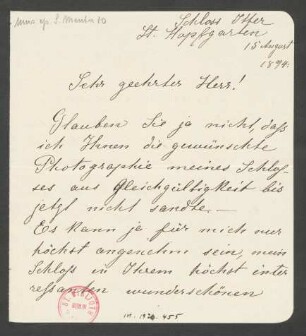 Brief an Albert Payne : 15.08.1894