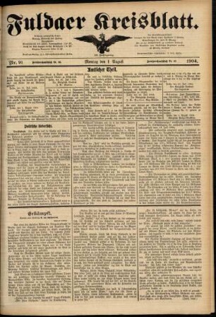 Ausgabe vom Montag, den 01. August 1904.