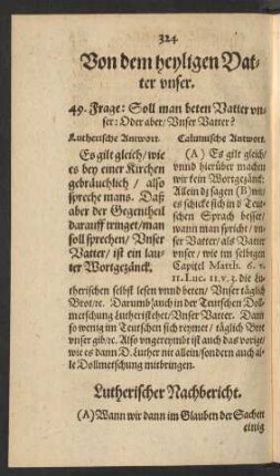 Von dem Heyligen Vatter unser.