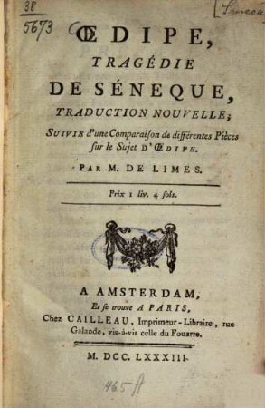 Oedipe : tragédie de Seneque