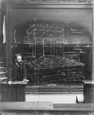 Professor Max Kleiber beim Unterricht (Architektur, Perspektive) an der königlich bayerischen Akademie der bildenden Künste in München