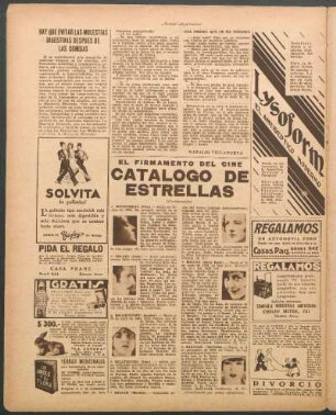 Catálogo de estrellas : El firmamento del cine