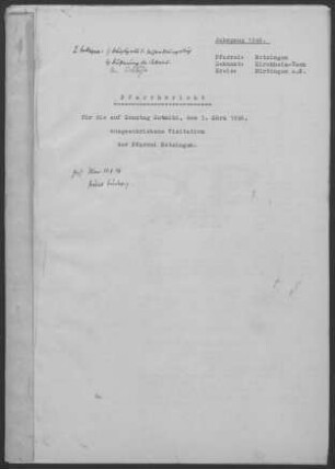 Notzingen: Pfarrbericht 1946