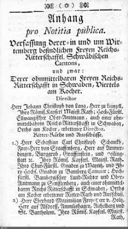 Verfassung der freien Reichsritterschaft