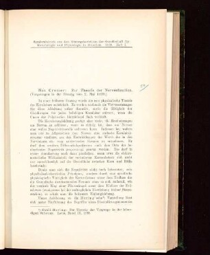 Zur Theorie der Nervenfunction : (Vorgetragen in der Sitzung vom 2. Mai 1899)
