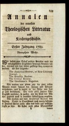 Neunzehnte Woche