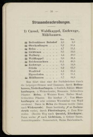1) Cassel, Waldkappel, Eschwege, Mühlhausen