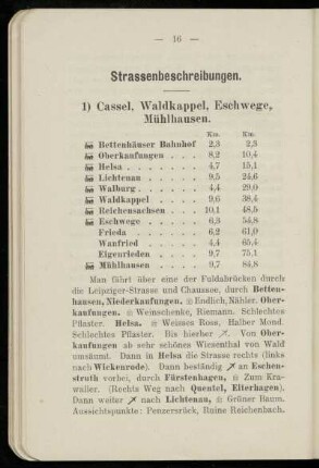 1) Cassel, Waldkappel, Eschwege, Mühlhausen