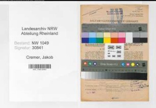 Entnazifizierung Jakob Cremer , geb. 13.04.1906 (Lokfuehrer)