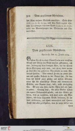 XXIX. Vom zugefrornen Rheinstrom