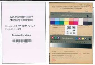 Entnazifizierung Marie Majewski , geb. 30.11.1901 ()