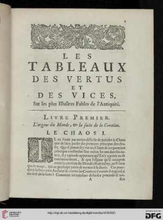 Livre premier. L'origine du Monde, & la suite de la Creation