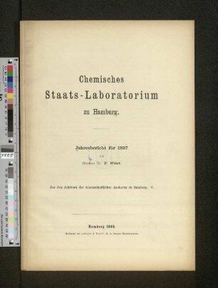 5.1887(1888): Bericht // Chemisches Staatslaboratorium