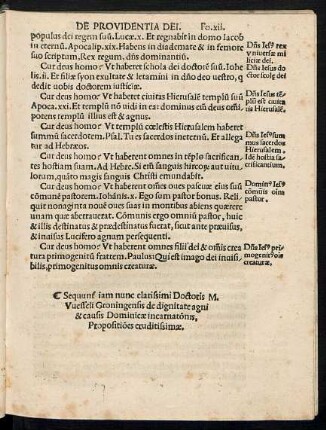 Sequuntur iam nunc ... M. Wesseli Groningensis de dignitate agni & causis Dominicae incarnationis, Propositiones eruditissimae.